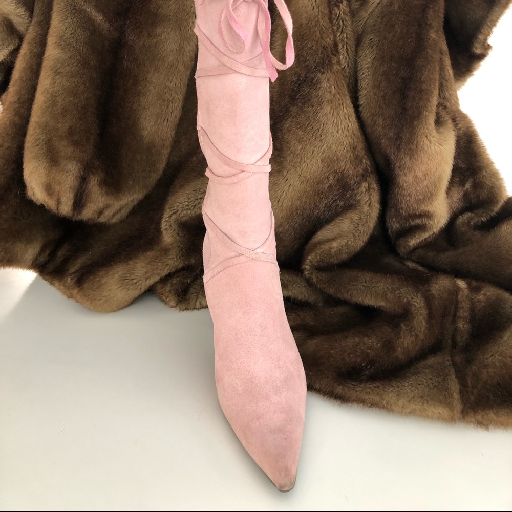 Steve Madden Vintage Pink Suede High Heel Boot